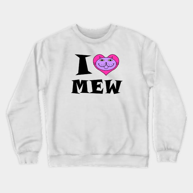 I HEART Cat - PURPLE KITTY Crewneck Sweatshirt by RawSunArt